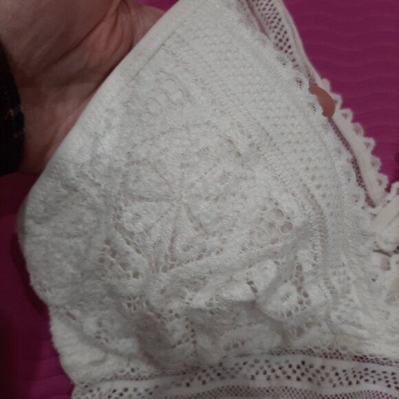 Boho crochet lace feminine bra top longline bralette - Picture 5 of 10